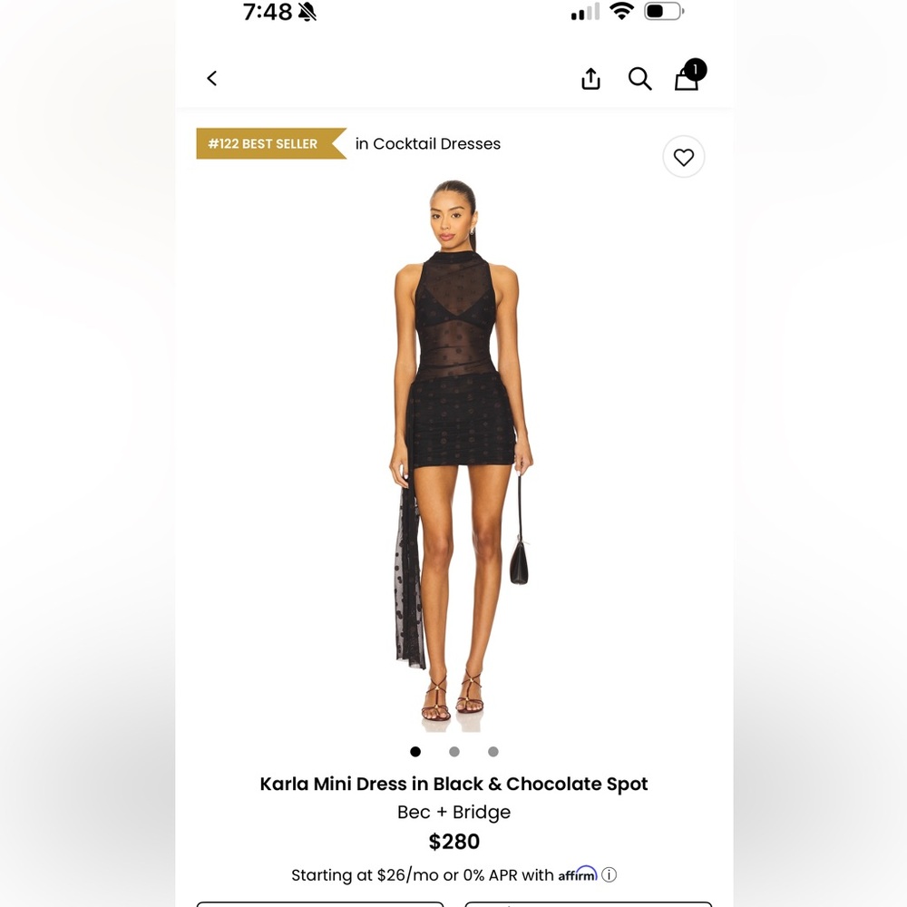 Bec + Bridge Sheer Black and Brown Mini Dress